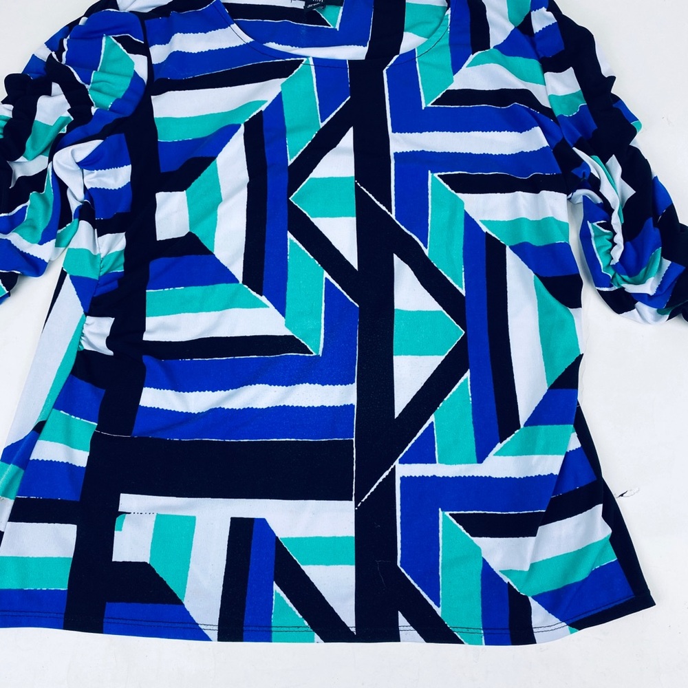 Alfani-Blouse-Multi colored-PetiteLarge-3/4sleeves